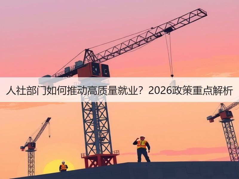 人社部门如何推动高质量就业？2026政策