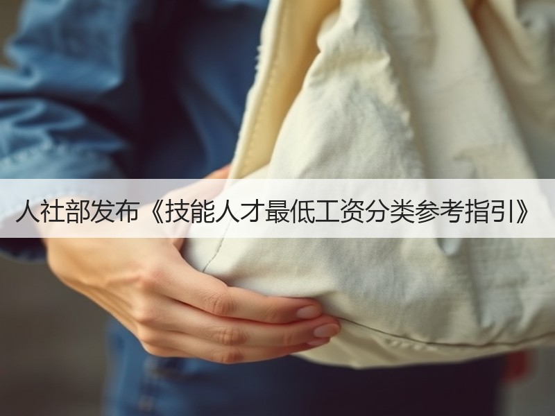 人社部发布《技能人才最低工资分类参考指引