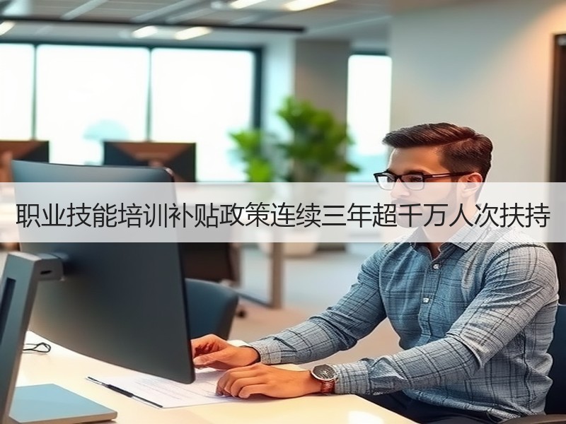 职业技能培训补贴政策连续三年超千万人次扶
