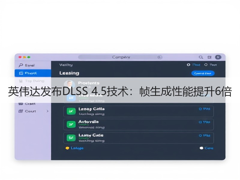 英伟达发布DLSS 4.5技术：帧生成性