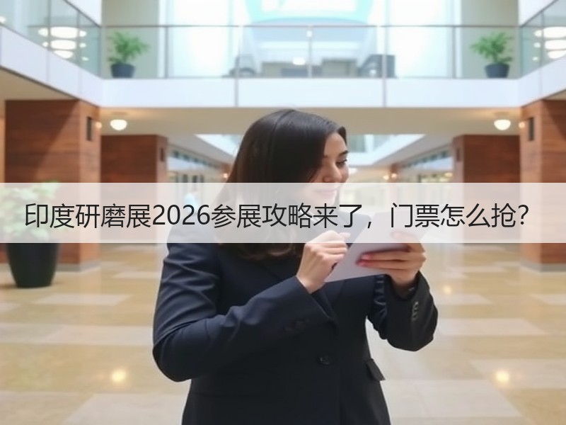 印度研磨展2026参展攻略来了，门票怎么