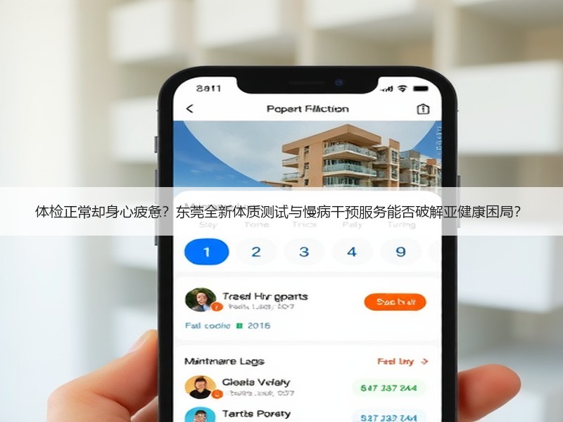 体检正常却身心疲惫？东莞全新体质测试与慢