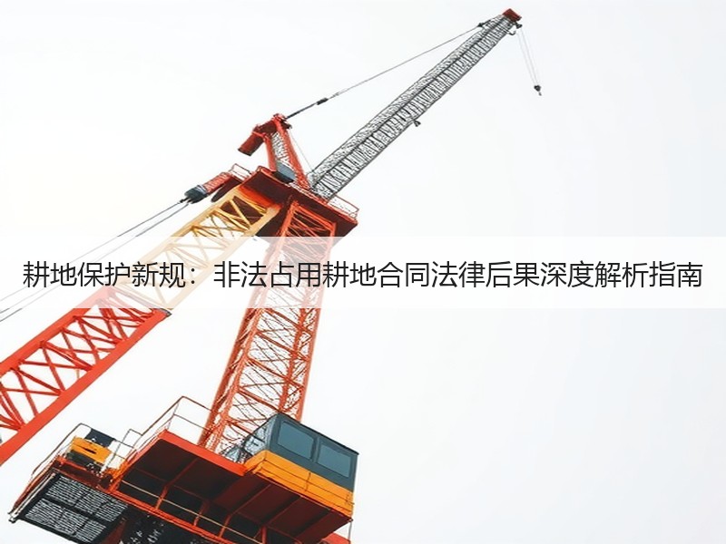 耕地保护新规：非法占用耕地合同法律后果深