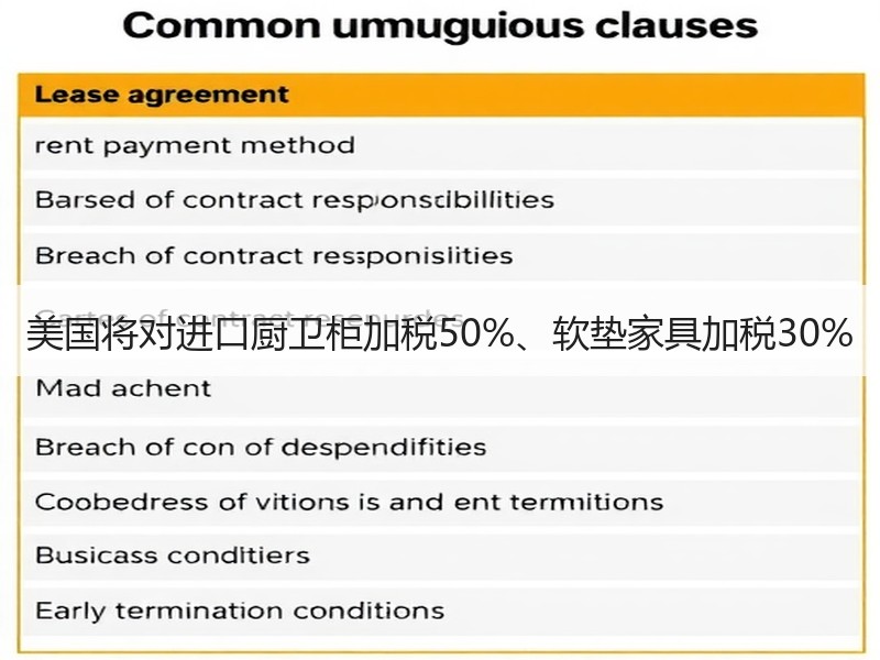 美国将对进口厨卫柜加税50%、软垫家具加