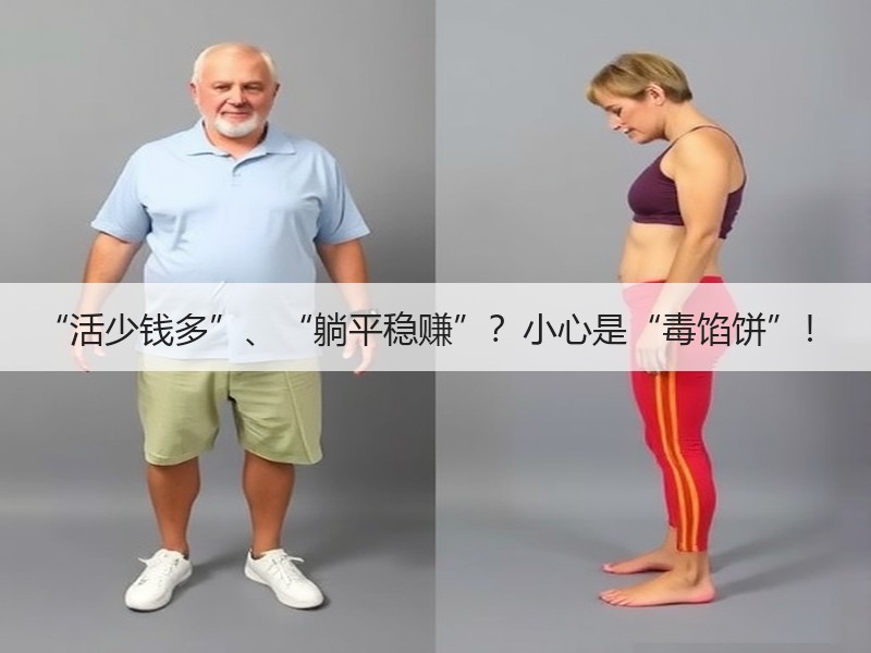 “活少钱多”、“躺平稳赚”？小心是“毒馅