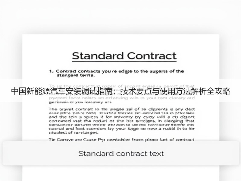 中国新能源汽车安装调试指南：技术要点与使