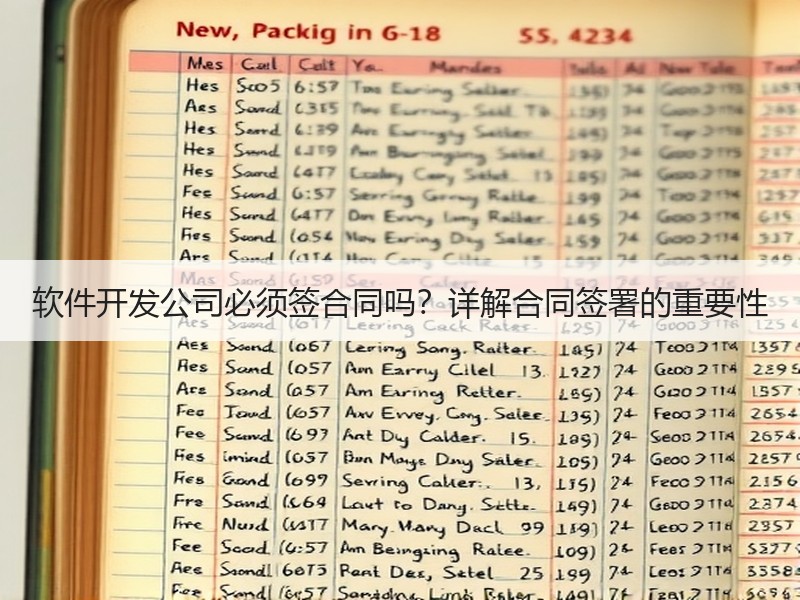 软件开发公司必须签合同吗？详解合同签署的