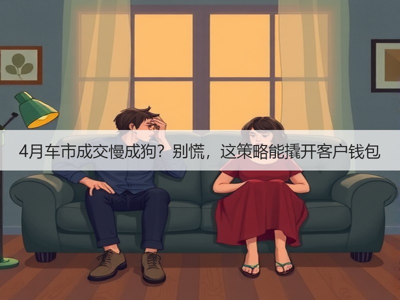 4月车市成交慢成狗？别慌，这策略能撬开客